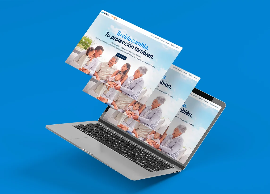 Website design on a laptop